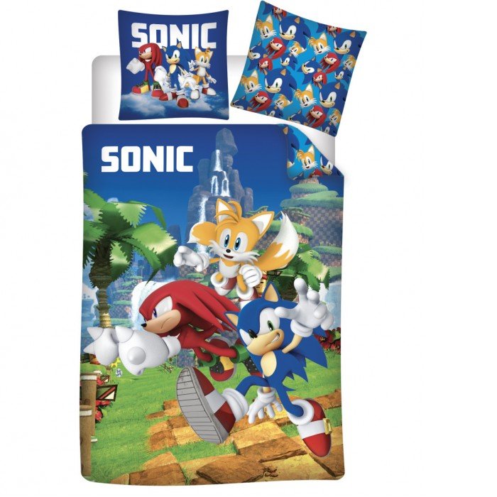 Sonic a sündisznó gyerek ágyneműhuzat 100×135cm, 40×60 cm