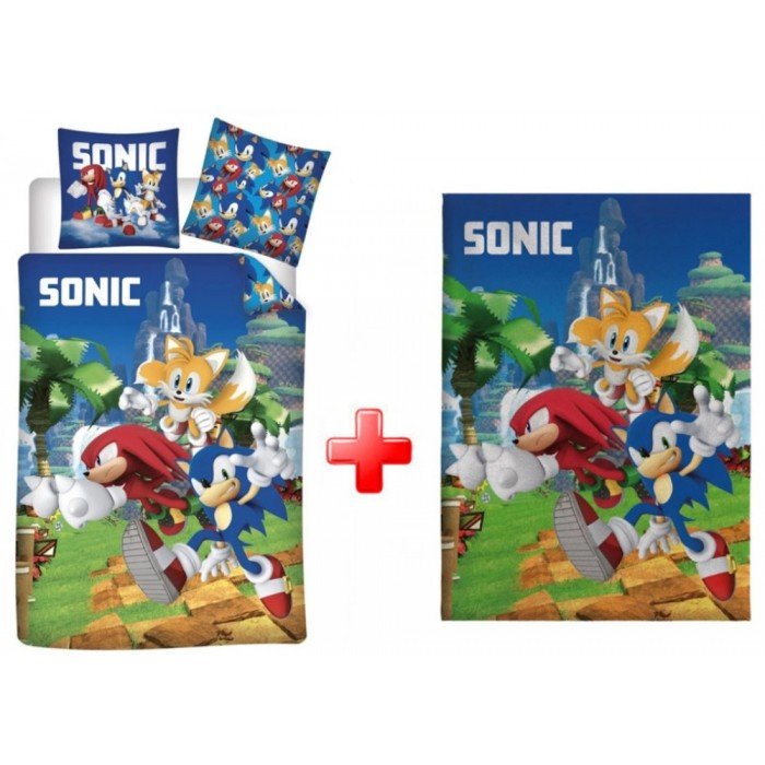 Sonic a sündisznó Speedy Dreams gyerek ágyneműhuzat és polár takaró szett