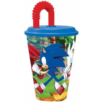Sonic, a sündisznó szívószálas pohár, műanyag 430 ml Sonic, a sündisznó szívószálas pohár, műanyag 430 ml