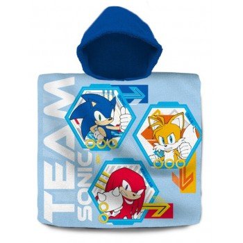 Sonic a sündisznó Team strand törölköző poncsó 60x120 cm Sonic a sündisznó Team strand törölköző poncsó 60x120 cm