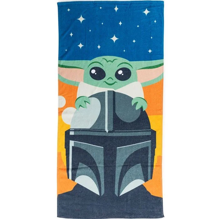 Star Wars Mandalorian fürdőlepedő, strand törölköző 70x140cm Star Wars Mandalorian fürdőlepedő, strand törölköző 70x140cm