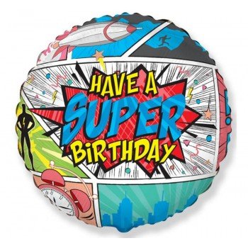 Super Birthday Comic fólia lufi 46 cm (WP) Super Birthday Comic fólia lufi 46 cm (WP)