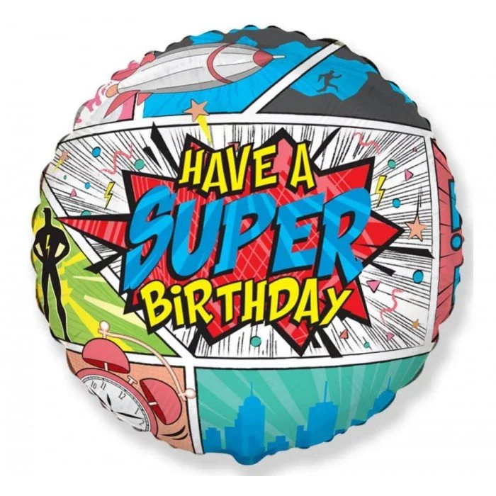 Super Birthday Comic fólia lufi 46 cm (WP) Super Birthday Comic fólia lufi 46 cm (WP)