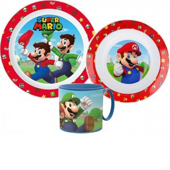 Super Mario étkészlet, micro műanyag szett