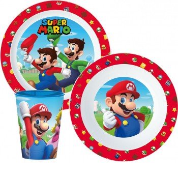 Super Mario étkészlet, micro műanyag szett