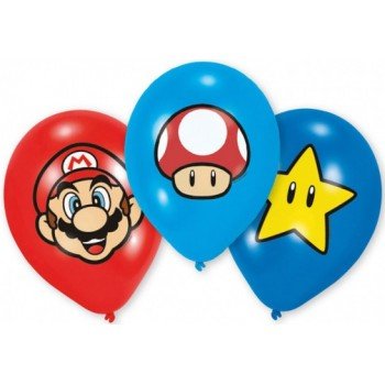 Super Mario léggömb, lufi 6 db-os Super Mario léggömb, lufi 6 db-os