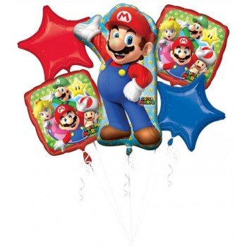 Super Mario fólia lufi 5 db-os szett Super Mario fólia lufi 5 db-os szett