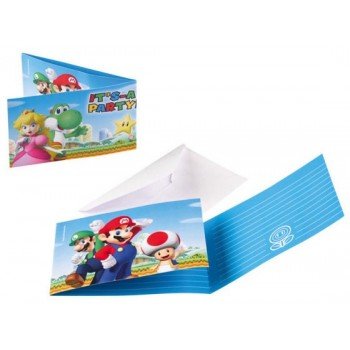 Super Mario Party meghívó 8 db-os Super Mario Party meghívó 8 db-os