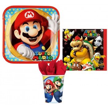 Super Mario Mushroom World party szett 36 db-os 23 cm-es tányérral Super Mario Mushroom World party szett 36 db-os 23 cm-es tányérral