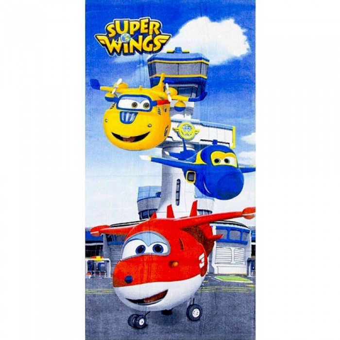 Super Wings Airport fürdőlepedő, strand törölköző 70x140cm