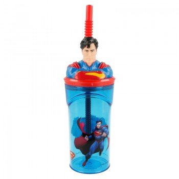 Superman 3D Figurine szívószálas pohár 360 ml Superman 3D Figurine szívószálas pohár 360 ml