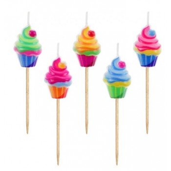 Cupcakes tortagyertya, gyertya szett 5 db-os