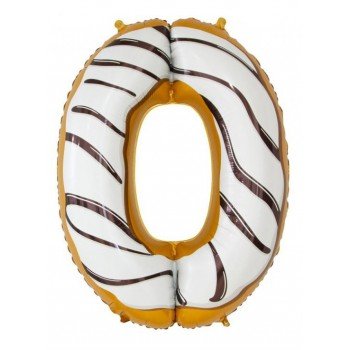 Cookie, Süti mintás 0-ás szám fólia lufi 78 cm Cookie, Süti mintás 0-ás szám fólia lufi 78 cm