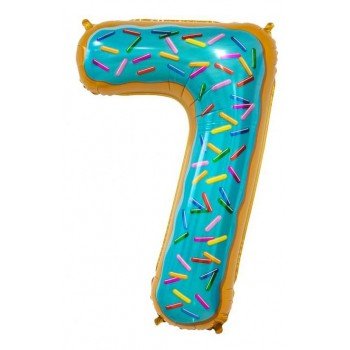 Cookie, Süti mintás 7-es szám fólia lufi 78 cm Cookie, Süti mintás 7-es szám fólia lufi 78 cm