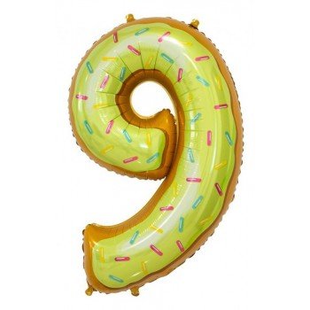Cookie, Süti mintás 9-es szám fólia lufi 78 cm Cookie, Süti mintás 9-es szám fólia lufi 78 cm
