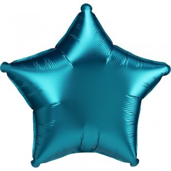 Szatén Aqua csillag fólia lufi 43 cm Szatén Aqua csillag fólia lufi 43 cm
