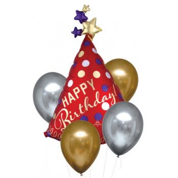 Szatén Luxe Happy Birthday fólia lufi 5 db-os szett Szatén Luxe Happy Birthday fólia lufi 5 db-os szett
