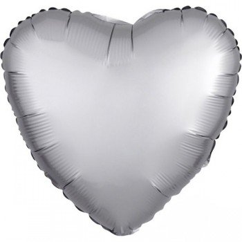 Szatén Platinum szív fólia lufi 43 cm Szatén Platinum szív fólia lufi 43 cm