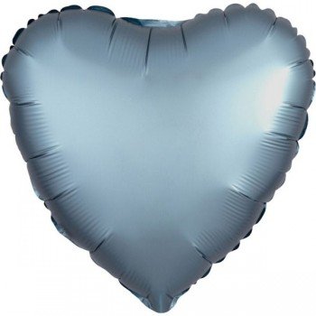 Szatén Steel Blue szív fólia lufi 43 cm Szatén Steel Blue szív fólia lufi 43 cm