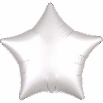 Szatén White, Fehér csillag fólia lufi 43 cm Szatén White, Fehér csillag fólia lufi 43 cm