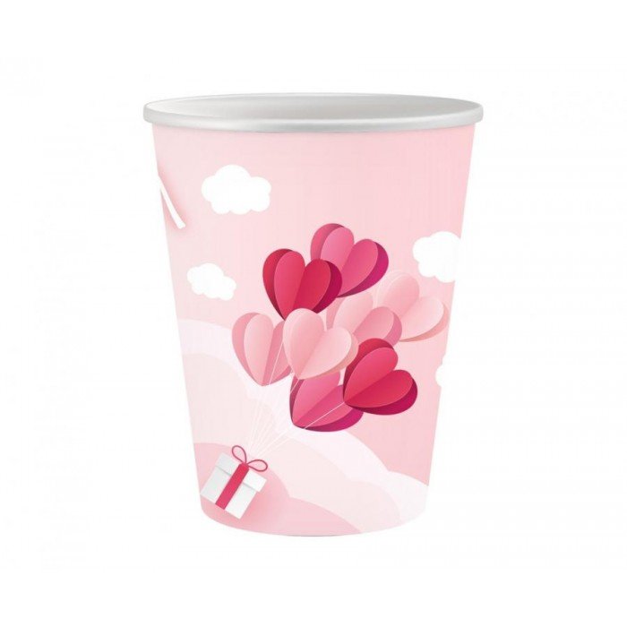 Love Is In The Air Pink papír pohár 6 db-os 250 ml