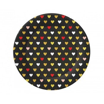 XOXO Black papírtányér 6 db-os 18 cm XOXO Black papírtányér 6 db-os 18 cm