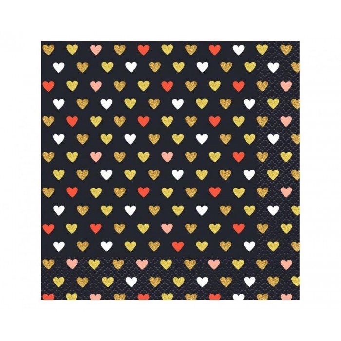 XOXO Black szalvéta 20 db-os 33x33 cm