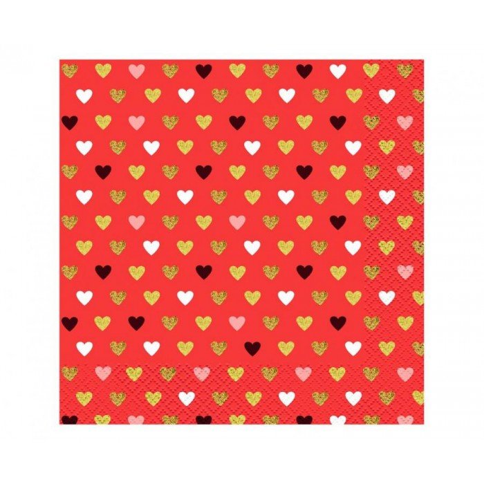 XOXO Red szalvéta 20 db-os 33x33 cm