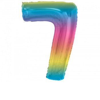 Színes 7-es Rainbow szám fólia lufi 92 cm Színes 7-es Rainbow szám fólia lufi 92 cm
