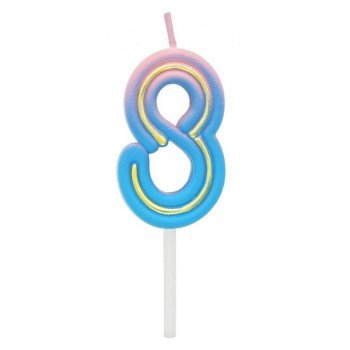 Neon számgyertya, tortagyertya 8-as