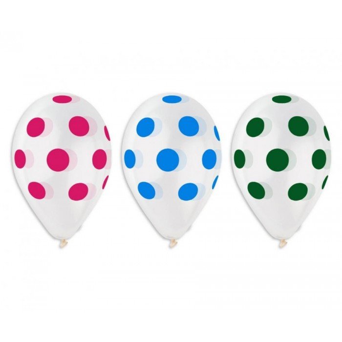 Color Dots, Színes léggömb, lufi 5 db-os 13 inch (33 cm)