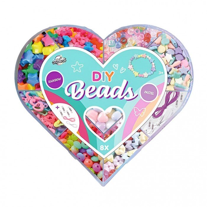 Színes Heart gyöngyfűző készlet Színes Heart gyöngyfűző készlet