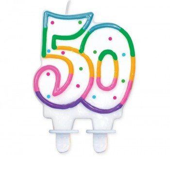 Rainbow Dots, Színes tortagyertya, számgyertya 50-es