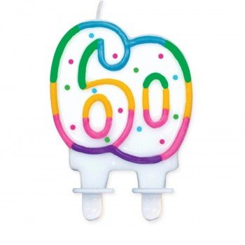 Rainbow Dots, Színes tortagyertya, számgyertya 60-as