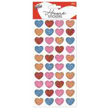 Színes szív hologrammos matrica szett Színes szív hologrammos matrica szett