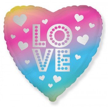 Rainbow Love, Színes Szív fólia lufi 46 cm (WP) Rainbow Love, Színes Szív fólia lufi 46 cm (WP)
