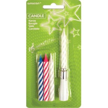 Színes tortagyertya 4 db-os zenélő tartóval Színes tortagyertya 4 db-os zenélő tartóval