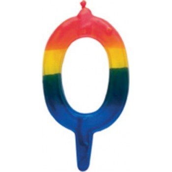 Színes tortagyertya, számgyertya 0-ás Színes tortagyertya, számgyertya 0-ás