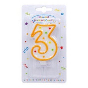 Színes tortagyertya, számgyertya 3-as Színes tortagyertya, számgyertya 3-as