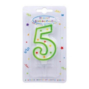 Színes tortagyertya, számgyertya 5-ös Színes tortagyertya, számgyertya 5-ös