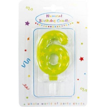 Színes tortagyertya, számgyertya 6-os Színes tortagyertya, számgyertya 6-os