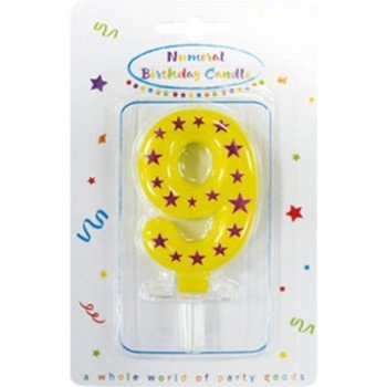 Színes tortagyertya, számgyertya 9-es Színes tortagyertya, számgyertya 9-es