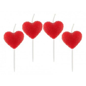 Hearts, Szív tortagyertya, gyertya szett 4 db-os