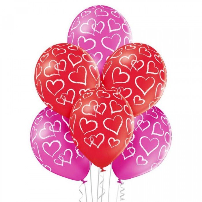 Hearts, Szív léggömb, lufi 6 db-os 12 inch (30 cm) Hearts, Szív léggömb, lufi 6 db-os 12 inch (30 cm)
