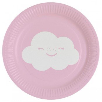 Rainbow and Cloud papírtányér 8 db-os 18 cm