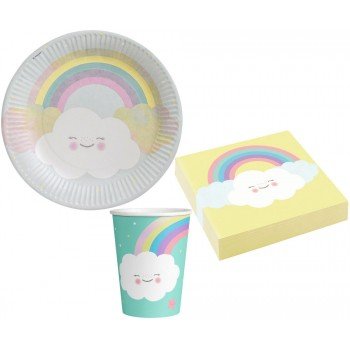 Rainbow and Cloud party szett 36 db-os 23 cm-es tányérral Rainbow and Cloud party szett 36 db-os 23 cm-es tányérral