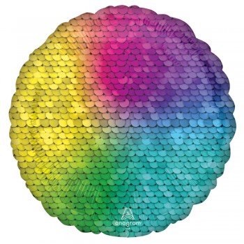 Szivárvány flitter mintás fólia lufi 43 cm Szivárvány flitter mintás fólia lufi 43 cm