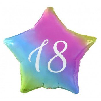 Happy Birthday Rainbow, Szivárvány csillag 18 fólia lufi 44 cm Happy Birthday Rainbow, Szivárvány csillag 18 fólia lufi 44 cm
