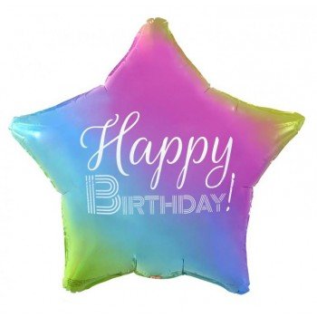 Happy Birthday Rainbow, Szivárvány csillag fólia lufi 44 cm Happy Birthday Rainbow, Szivárvány csillag fólia lufi 44 cm