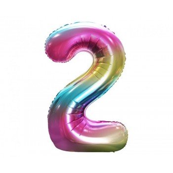 Szivárvány Rainbow 2-es szám fólia lufi 85 cm Szivárvány Rainbow 2-es szám fólia lufi 85 cm